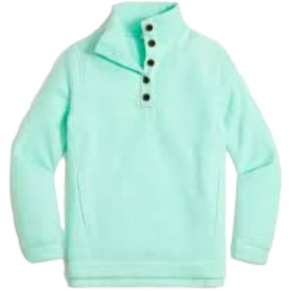 J. Crew Factory Button Front Sherpa Fleece Tunic - Mint Green - XXL - Picture 2 of 10